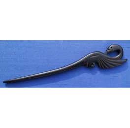 Ebony wood hairpin, Swan